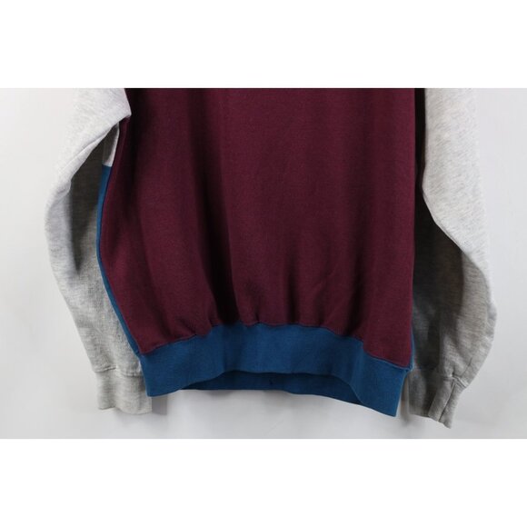 Vintage 90s Streetwear Mens Large Panel Color Block Collared Pullover Sweatshirt - Picture 13 of 13